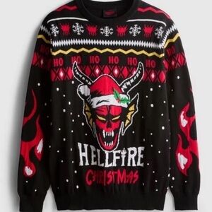 Stranger Things Hellfire Club Christmas Sweater New with tag warm Primark Size L